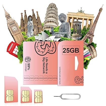 UK SIM Card, Europe SIM Card, 30 Days. Applicable to 72 Countries. Unlimited Local Calls and SMS. Support 5G Operating Networks. Unlimited Speed UK Three SIM Card. (UK25GB/EU12GB)…