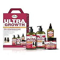 Difeel Ultra Growth with Basil & Castor Oil 4-PC Hair Care Gift Set - Includes Shampoo 12oz, Conditioner 12oz, Hair Oil 2.5oz and Hair Mask 12oz.