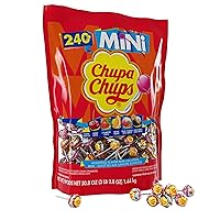 Chupa Chups Mini Candy Lollipops, Variety Pack of 7 Assorted Flavors, Individually Wrapped Suckers for Parties Office Concession Classroom, Pack of 240