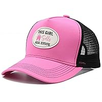 Women's This Girl Real Estate Realtor Baseball Caps Adjustable Summer Mesh Trucker Hat