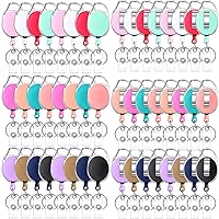 50 Pack Heavy Duty Retractable Badge Reels Batch Holder Name ID Badge Clips Keychain Badge Holder Key Card Retractable Holder Reel Clip for Office Worker Doctor Nurse Employee (Fresh Colors)