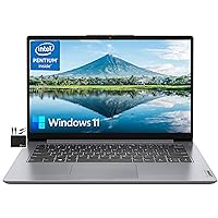 IdeaPad 2023 Newest 14'' HD Laptop Computer Business,Quad Core Intel Pentium N5030 (Upto 3.1GHz),4GB RAM,128GB eMMC,WiFi,Webcam,10+ Hours Battery,Microsoft 365,Win 11S+MarxsolCables Cloud Grey