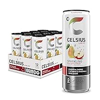 CELSIUS Sparkling Fuji Apple Pear, Functional Essential Energy Drink 12 Fl Oz (Pack of 12)