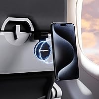 Smartphone Holder Compatible with Magsafe | for Airplanes, Cars, Home, Office | 360 Degree Rotation & Foldable Clamp, Perfect for Travel
