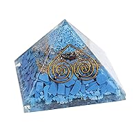 Charged Gemstone Large Orgone Pyramid – Certified Orgonite® Healing Crystals and Copper Turquoise Bio–Energy Enhancing Tool by Beverly Oaks