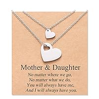 MANVEN Mother Daughter Necklace Set for 2/3 Mothers Day Gifts for Mom Daughter Matching Heart Jewelry Mom Gifts from Daughters Birthday Gifts for Daughter Girls Women