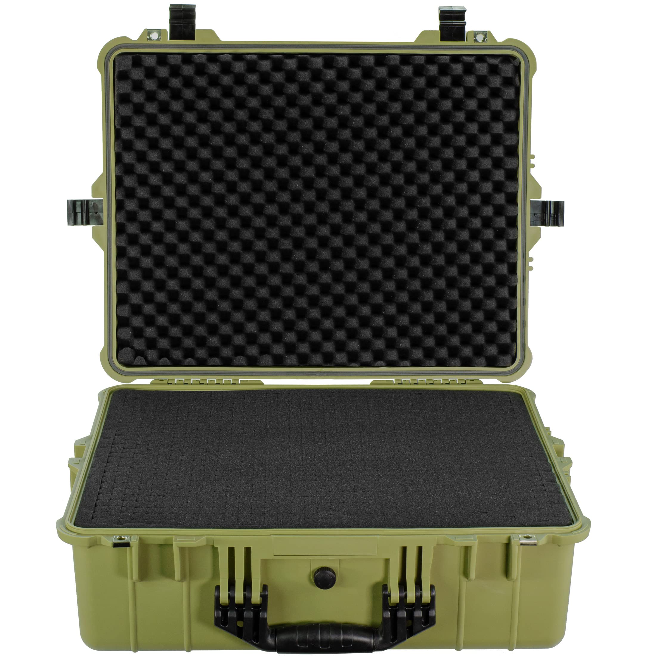 Eylar Extra Large 24 Inch Protective Hard Camera Case, Gear, Equipment, Devices, Monitor Case Waterproof with Foam TSA Standards OD Green