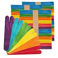 Hygloss Products Colored Craft Sticks – Vibrant Wood Popsicle Sticks – 6 Inches, 100 Mixed Colors