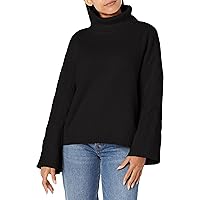 Emporio Armani Women's Wool Blend Cable Knit Loose Fit Turtleneck Sweater
