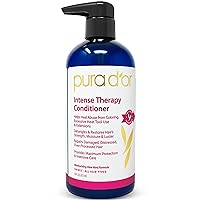 PURA D'OR Intense Therapy Conditioner (16oz) Repairs Damaged, Distressed, Over-Processed Hair, Infused with Natural Ingredients, Sulfate Free, All Hair Types, Men & Women (Packaging May Vary)