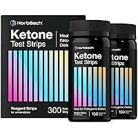 Horbäach Ketone Test Strips | 300 Count | Urine Reagant Strips for Urinalysis | 2 Pack