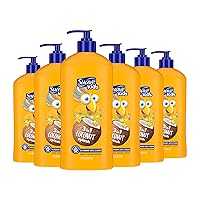 Kids 3-in-1 Tear Free, Body Wash, Shampoo and Conditioners, Dermartologist Tested, Coconut Splash, 18 Oz Pack of 6