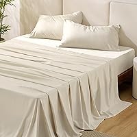 Bedsure Queen Sheets, Rayon Derived from Bamboo, Queen Cooling Sheet Set, Deep Pocket Up to 16