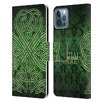 Head Case Designs Officially Licensed Custom Customised Personalised Brigid Ashwood Irish Shamrock Name and Initial Leather Book Wallet Case Cover Compatible with Apple iPhone 12 / iPhone 12 Pro