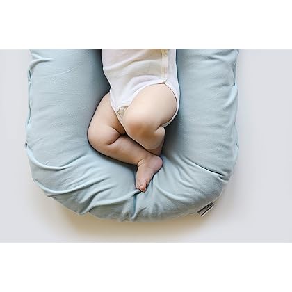 Snuggle Me Extra Organic Cotton Cover for The Snuggle Me Infant Padded Loungers with Center Sling (Skye)