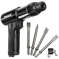 EMAX Air Hammer Kit - 2,100 BPM Pneumatic Hammer Tool Set with TPR Anti-Vibration Grip & 4 Assorted 3/4