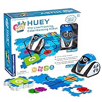 Thames & Kosmos Huey: The Line-Tracking, Color-Sensing Robot | Screen-Free Coding & Robotics Kit for Ages 5+ | Pre-Built Robot w/Color Sensor, Puzzle-Shaped Coding Discs | No Smart Device Required