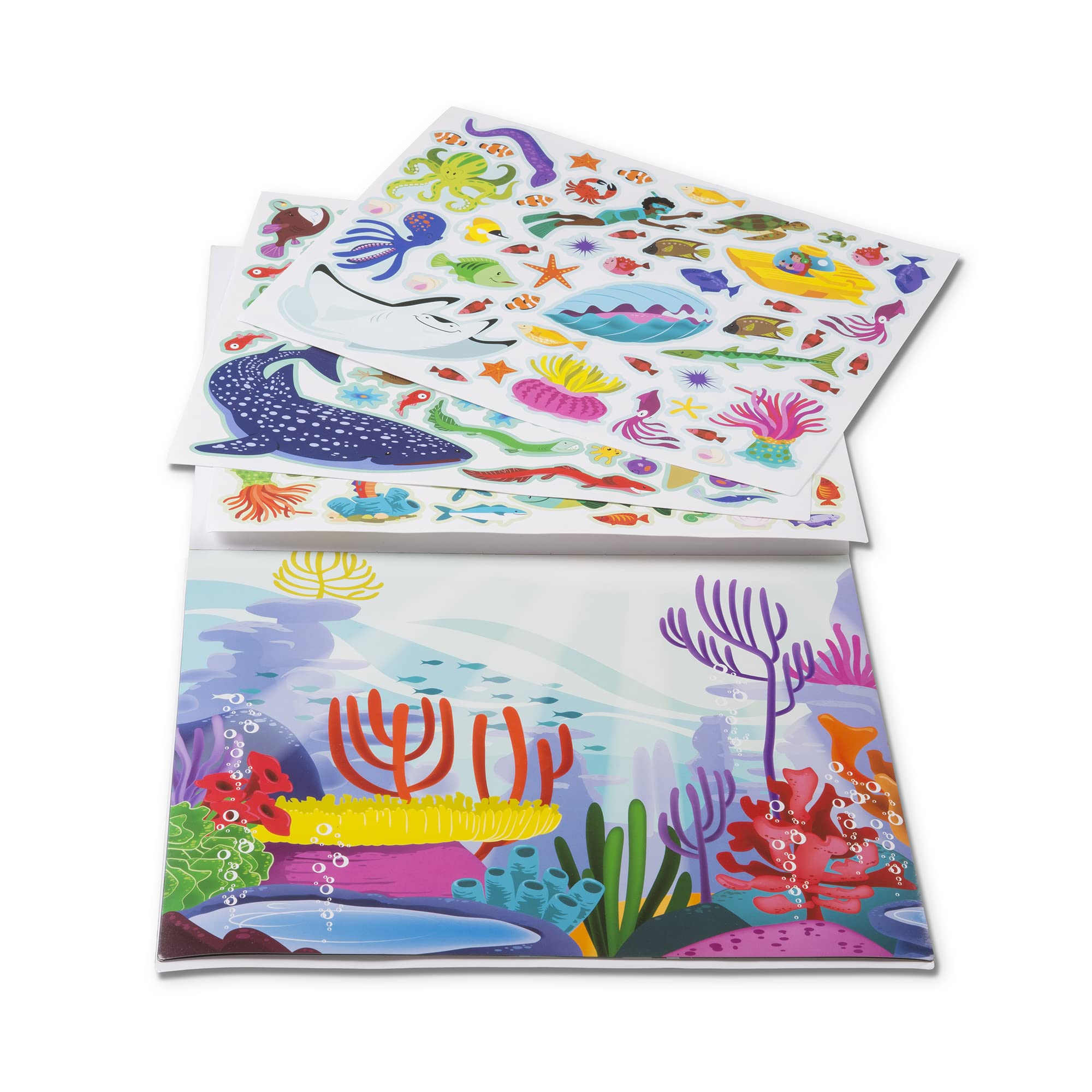 Melissa & Doug Reusable Sticker Pad Bundle - Jungle, Farm & Under the Sea - Art Activities For Kids, Restickable Stickers, Arts And Crafts For Kids Ages 3+