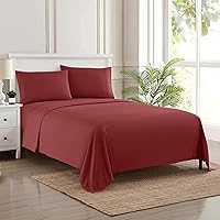Twin Sheets - Breathable Luxury Sheets with Full Elastic & Secure Corner Straps Built In - 1800 Supreme Collection Extra Soft Deep Pocket Bedding Set, Sheet Set, Twin, Burgundy
