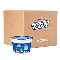 Frosted Flakes Insta-Bowls Cold Breakfast Cereal, Instant Cereal, Kids Snacks, Original (6 Cups)