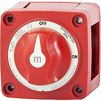 Blue Sea Systems 6006 m-Series Battery Switch ON/OFF with Knob, Red