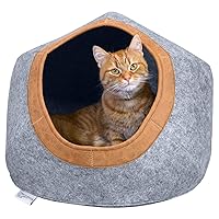 Felt Round Bed, Warm and Cozy cat Bed, Gray