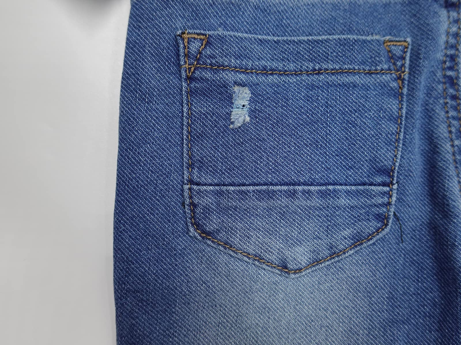 KIDSCOOL SPACE Baby Little Boys Slim Fit Jeans,Ripped Big Bib Pocket Fashion Denim Overalls