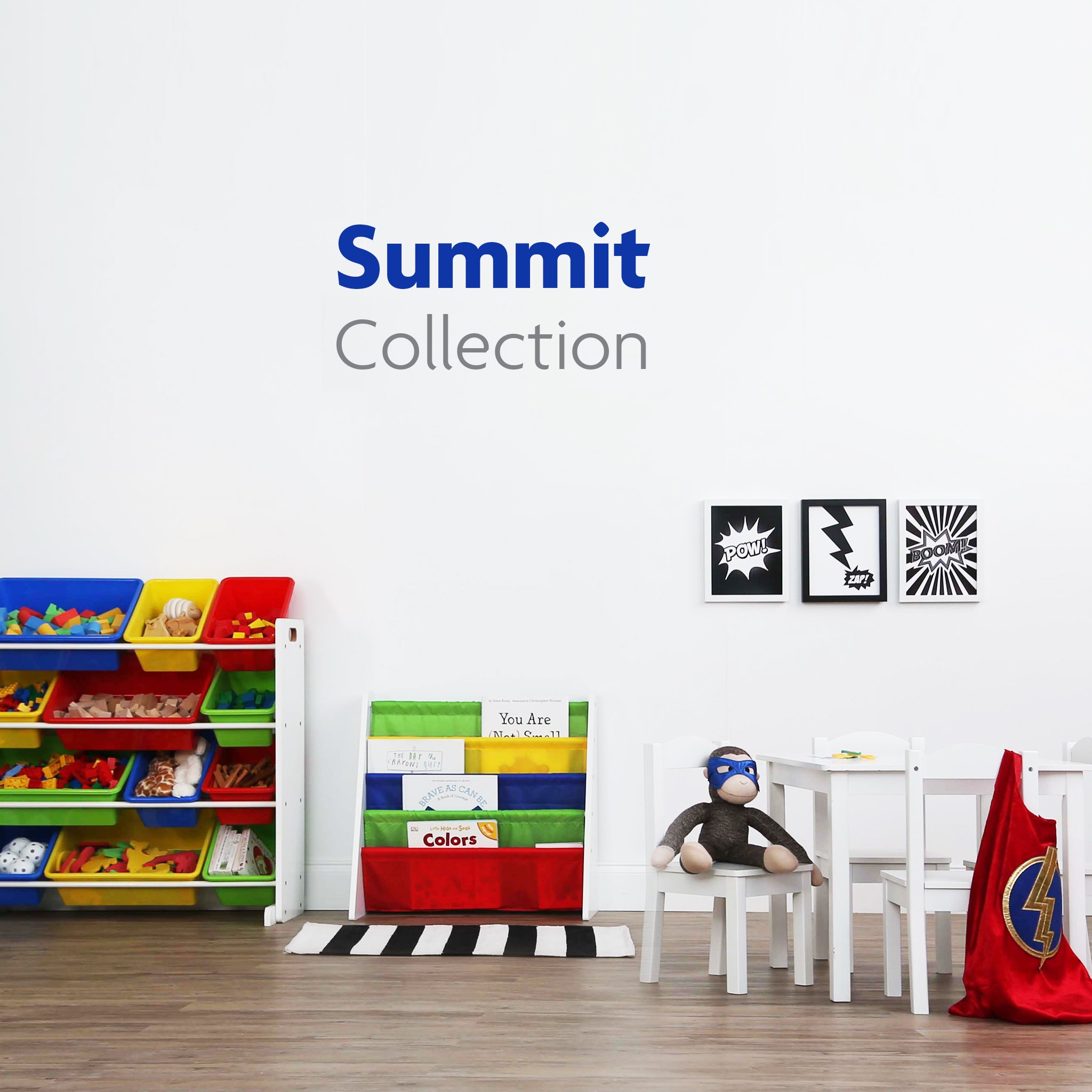 Humble Crew, White/Primary Kids' Toy Storage Organizer with 12 Plastic Bins