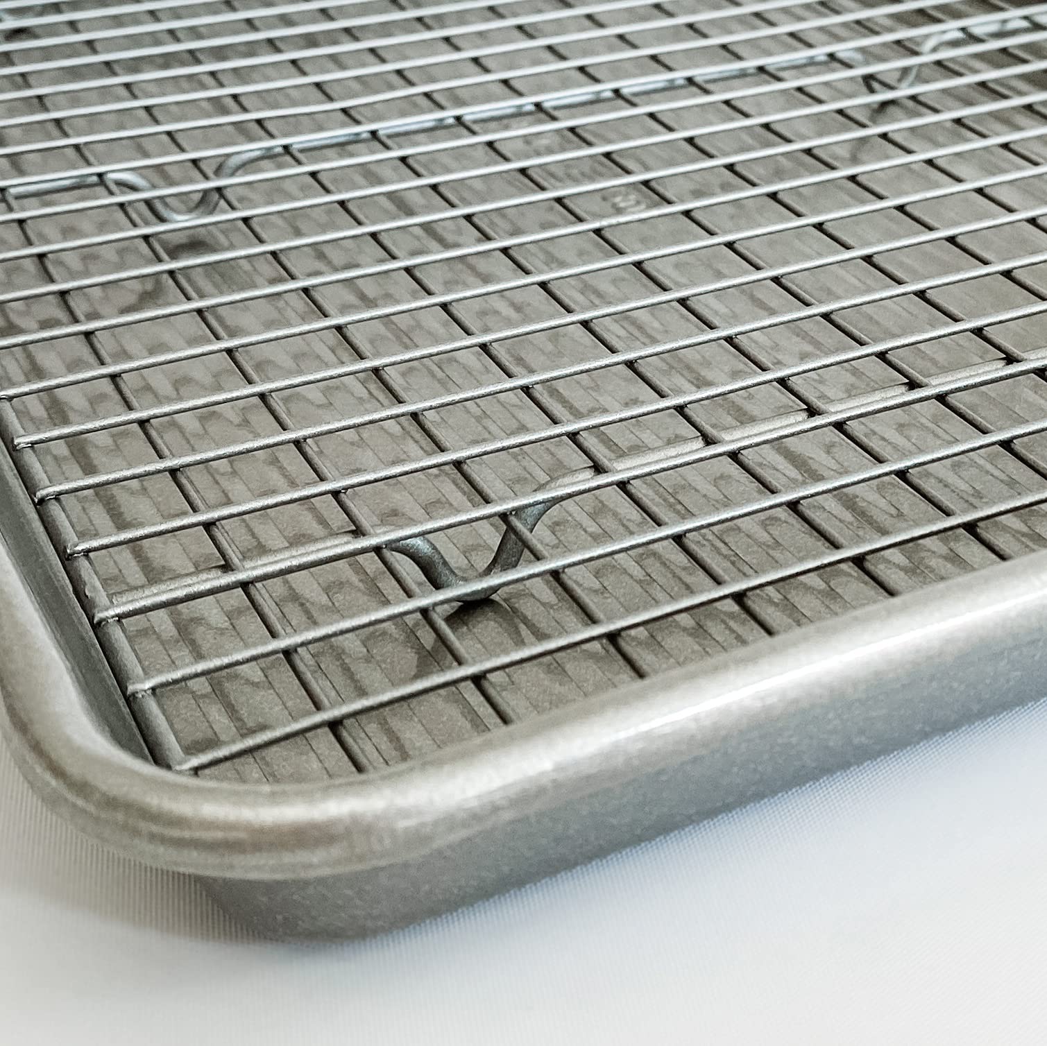 USA Pan Jelly Roll Baking Pan and Bakeable Cooling Rack, Nonstick Commercial Quality