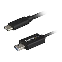 StarTech.com USB C to USB Data Transfer Cable, Mac/Windows, USB 3.0, Windows Easy Transfer Cable, Mac Data Transfer, 2m (6ft) (USBC3LINK)