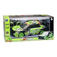 New Ray 88253-SS Black Remote-Controlled Model Drift Racing Car with Extra Tire Set of Carbon