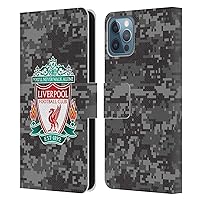 Head Case Designs Officially Licensed Liverpool Football Club Away Colors Crest Digital Camouflage Leather Book Wallet Case Cover Compatible with Apple iPhone 12 / iPhone 12 Pro