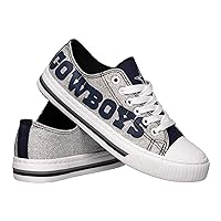 FOCO Women's NFL Team Logo Ladies Fashion Low Top Canvas Sneakers Shoes