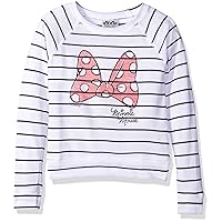 Junk Food Kid's Minnie Mouse Bow Pullover, White/Charcoal, S