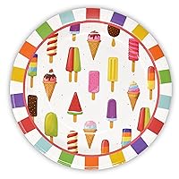 Gift Boutique 24 Count Ices and Ice Cream Dinner Paper Plates 9