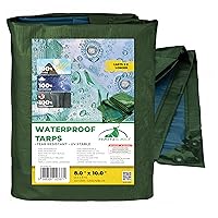 Bio Green RX-150 - 8’x10’ Feet Tarps Heavy Duty Waterproof, UV Resistant, Rip & Tear Proof Poly Tarp with Multilayered Cross Laminated Tarpauline for Garden, Camping & Furniture Cover - 150 GSM -Green
