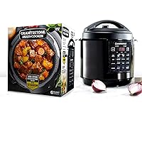 Granitestone 12-in-1 Multicooker with LED Display, Electric Pressure Cooker, Slow Cooker, Rice Cooker, Steamer, Saute, Yogurt Maker and Warmer, 6 Quart, 12 Pre-Set Functions As Seen On TV