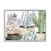Stupell Industries Chic Indoor Succulents and Cacti Modern Pottery Framed Wall Art