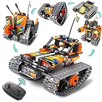 5in1 Remote Control Stem Building Kit, 392Pcs Blocks Stem Erector Set Projects Toy for Kids Ages 8-12, Build a Tank/Robot/AVT DIY Educate 6 7 9 10 11 13 Years Old for Boys Birthdays Gift Ideas