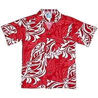 RJC Made in USA Boy's Classic Hawaiian Christmas Aloha Shirt
