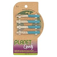 GOODY Planet Bobby Pins - 4 Count, Blue - Slideproof Bobbies to Style With Ease - Hair Accessories for Men, Women, Boys & Girls - For All Hair Types - Made with Recycled Ocean-Bound Plastic