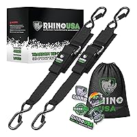 RHINO USA Boat Trailer Transom Straps (2PK)- Heavy Duty 2 inch x 48 inch Adjustable Straps for Trailering - Ultimate Marine Tie Downs Accessories for Boating Safety - Guaranteed for Life