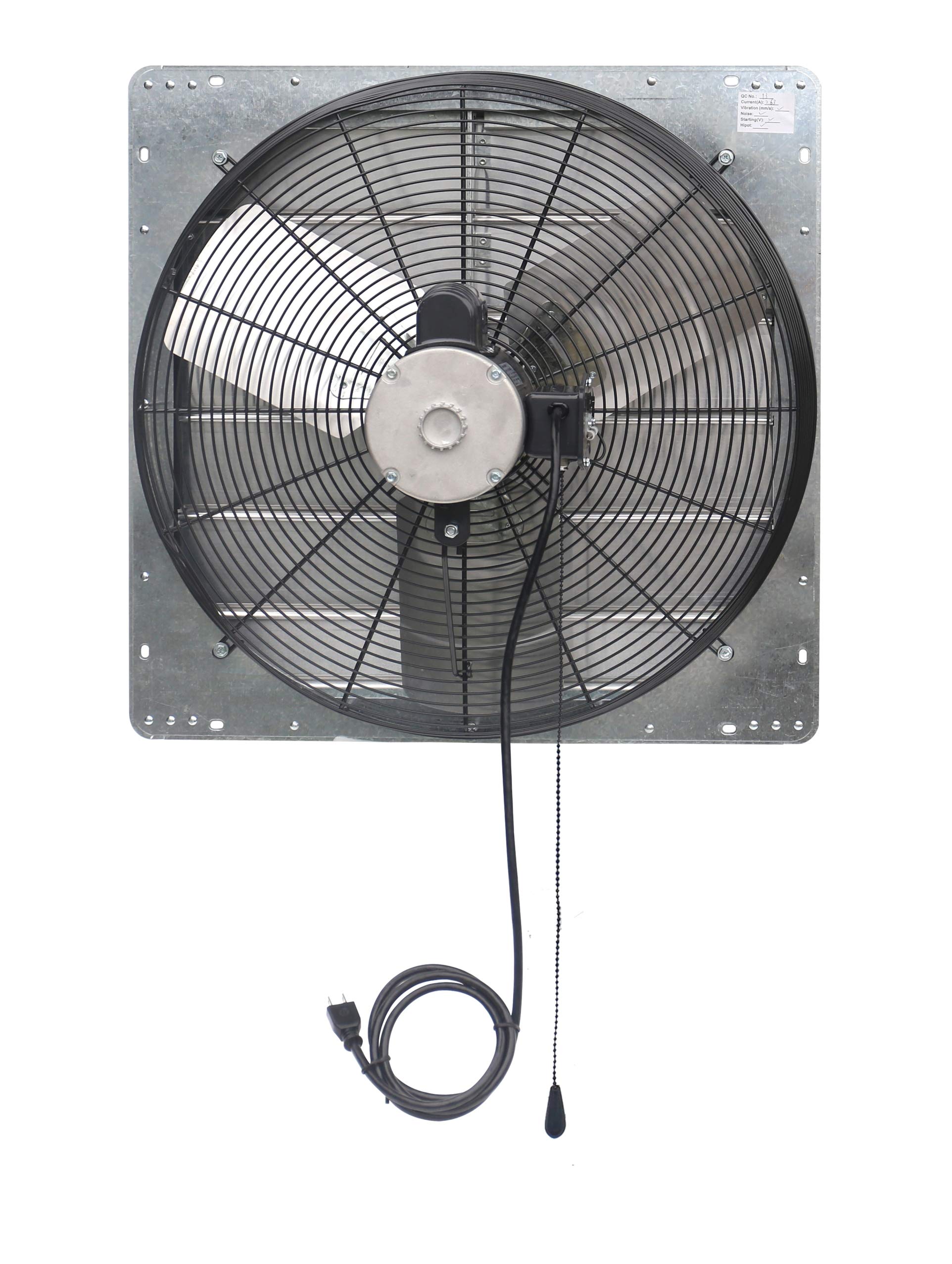 iLIVING ILG8SF24V-T 24 inch Shutter Exhaust Attic Garage Grow, Ventilation Fan with 2 Speed Thermostat 6 Foot Long 3 Plugs Cord, 24