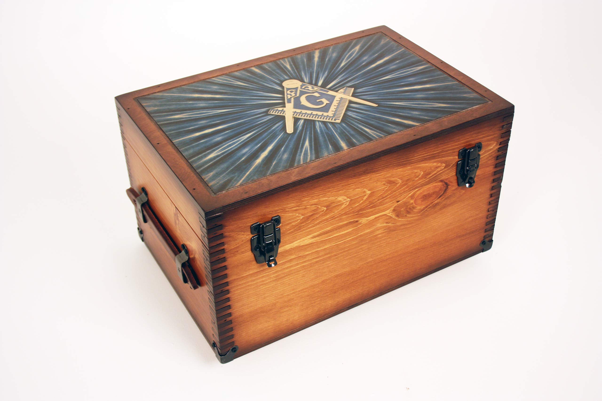Freemason Blue Compass and Square Keepsake Box
