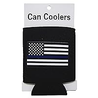 USA Thin Blue Line Police Law Collapsible Insulated Printed Can Jacket