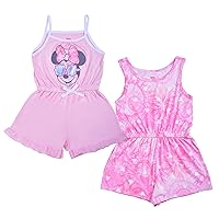 Disney Minnie Mouse Girls’ 2 Pack Romper for Infant, Toddler and Little Kids – Pink