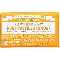 Dr. Bronner's OBCT05 All-One Hemp Citrus Orange Pure-Castile Bar Soap, 5-ounces