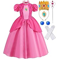 Princess Dresses for Girls,Princess Costume Kids Halloween Costumes Dress Up with Accessories