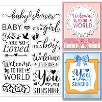 GLOBLELAND New Born Text Clear Stamps Party Words Decoration Silicone Clear Stamp Seals for DIY Scrapbooking Journals Decorative Cards Making Photo Album DIY Craft