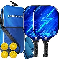 Pickleball Paddles, USAPA Approved Graphite Carbon Fiber/Fiberglass Pickleball Set of 2, Lightweight Pickleball Rackets Set with 1 Carrying Case, 2 Cooling Towels & 4 Balls